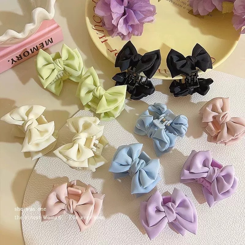 Gắp nhỡ nơ vải pastel 4540