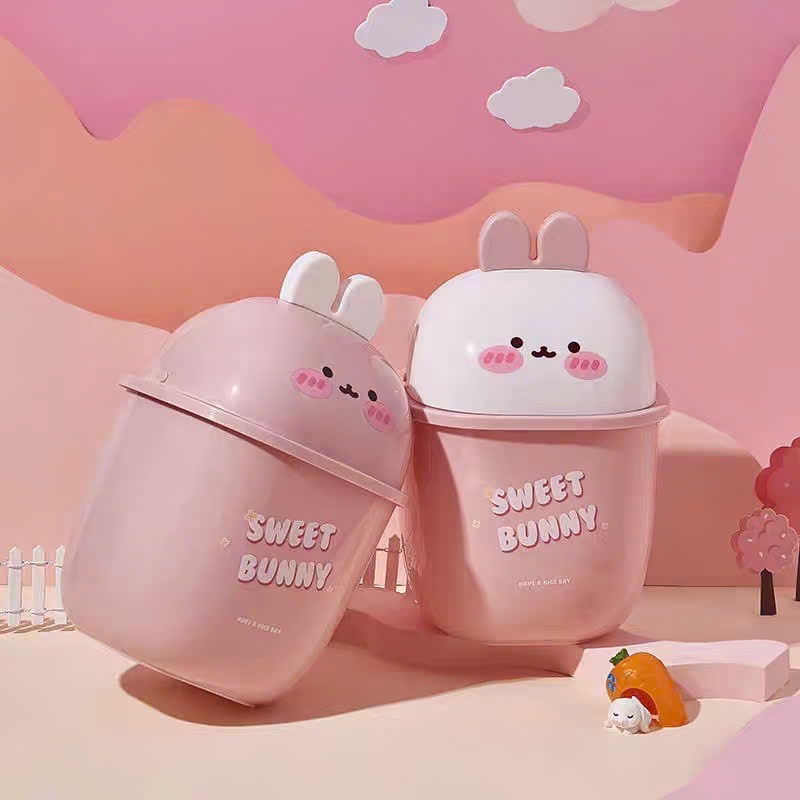Thùng rác mini thỏ hồng 656