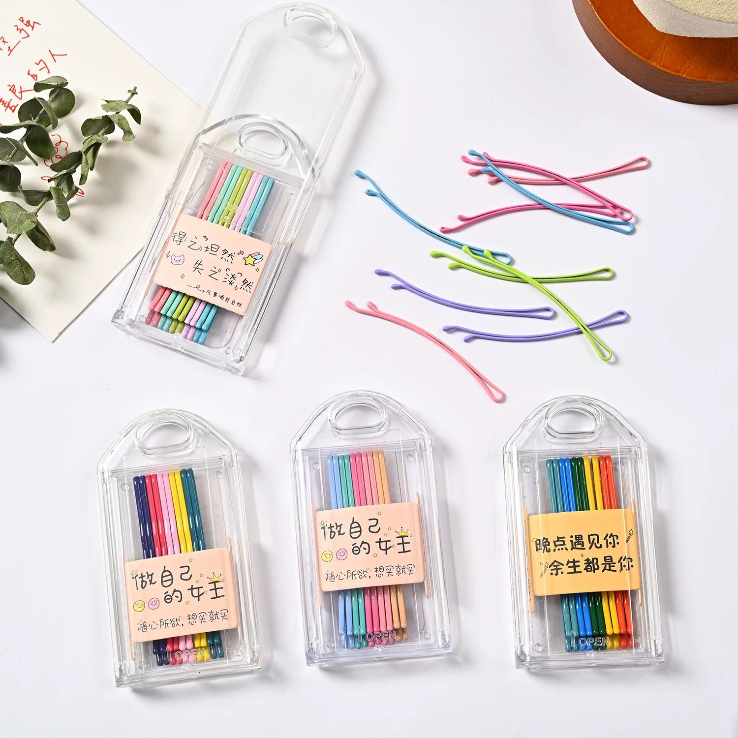 Hộp 10 kẹp xước màu 3805
