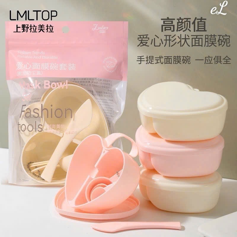 Set bát trộn mặt nạ trái tim 658
