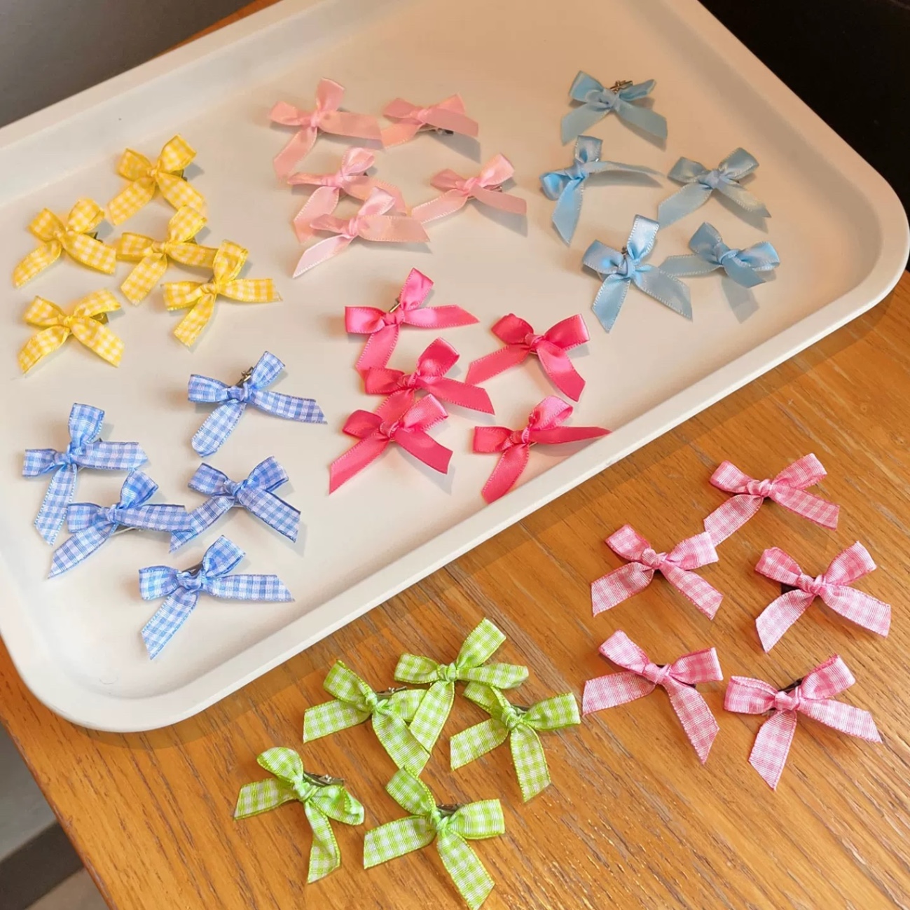 Set 4 kẹp nơ caro nhỏ 4556