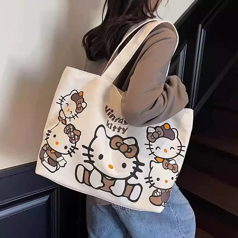 Túi tote khoá kéo vintage hello kitty 966