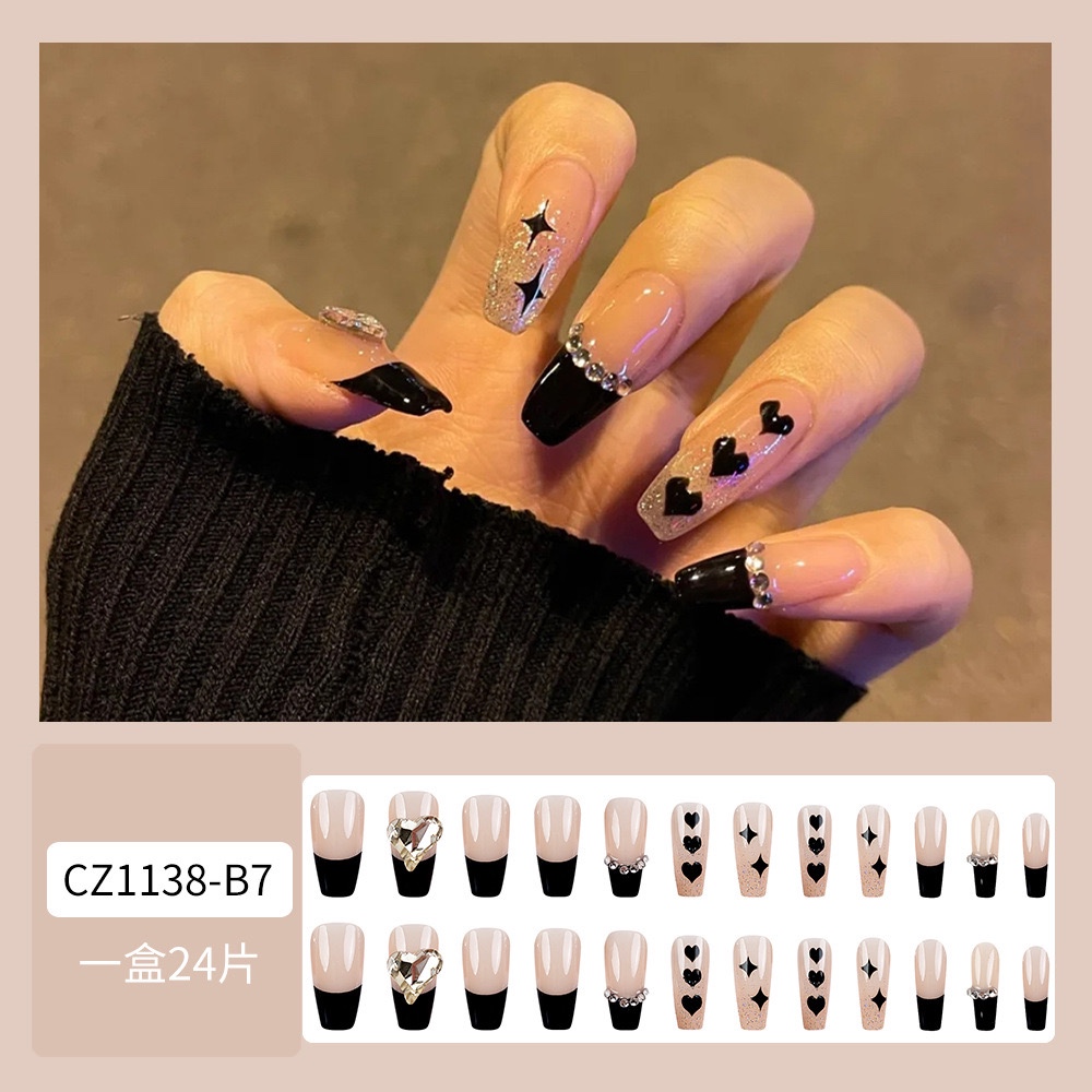 Set 24 móng tay giả đính đá Cz1138