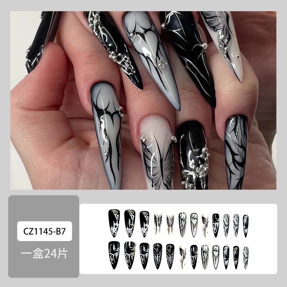 Set 24 móng tay giả đính đá cz1145