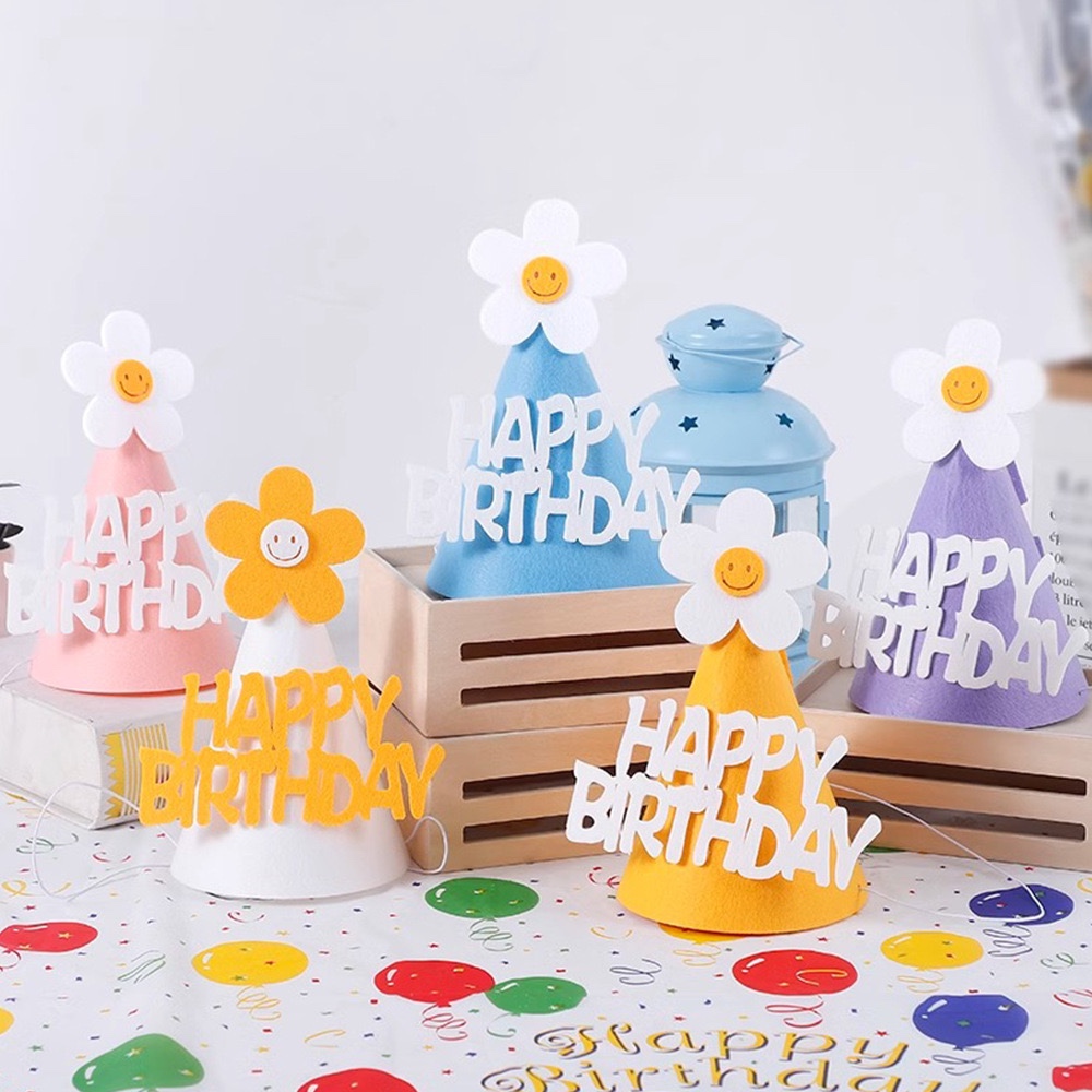 Mũ sinh nhật nỉ hoa cúc 220