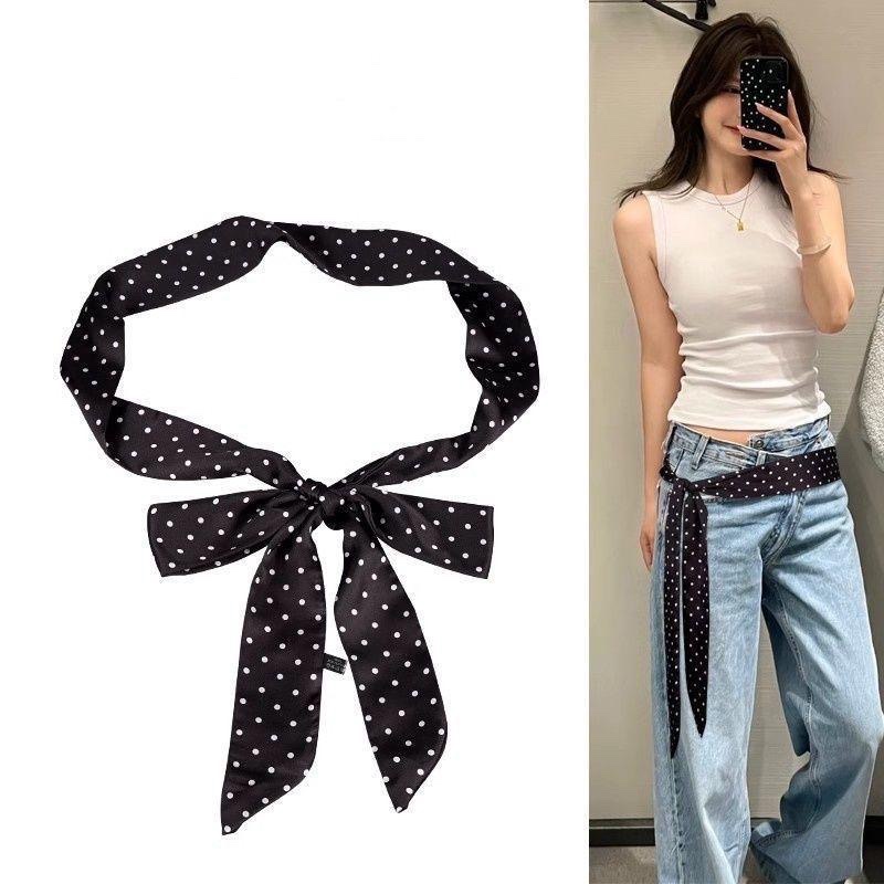 Khăn dài thắt lưng chấm bi 403