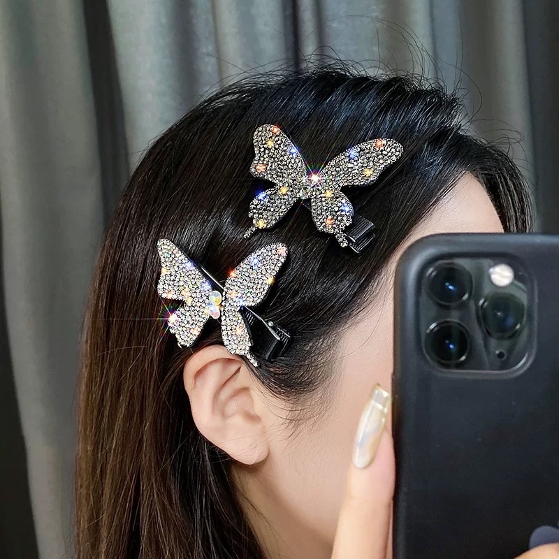 Kẹp mỏ vịt dán đá bướm 722