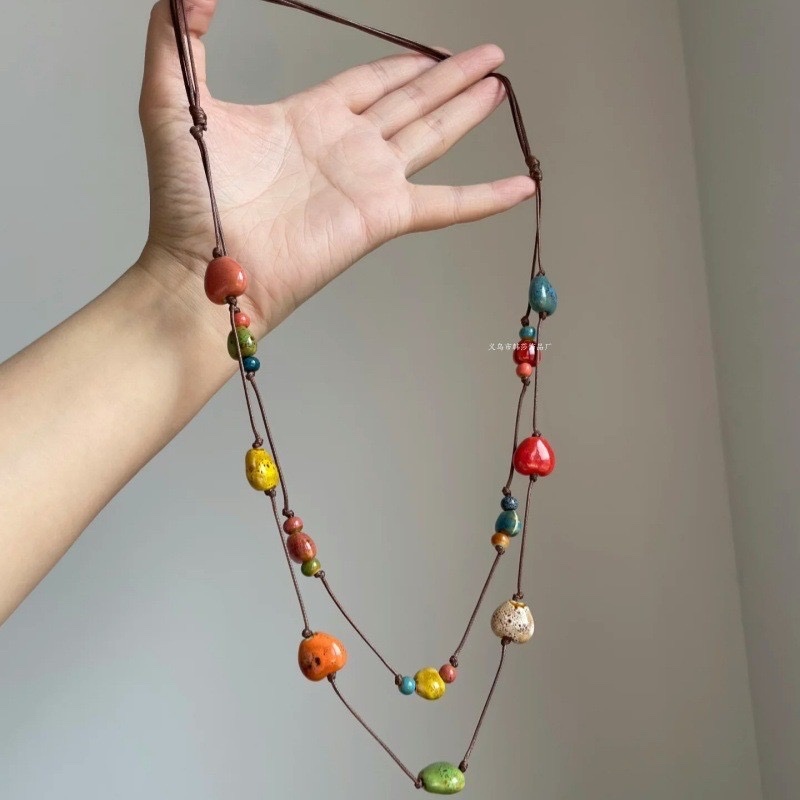 Vòng cổ dây hạt lớn tim 980