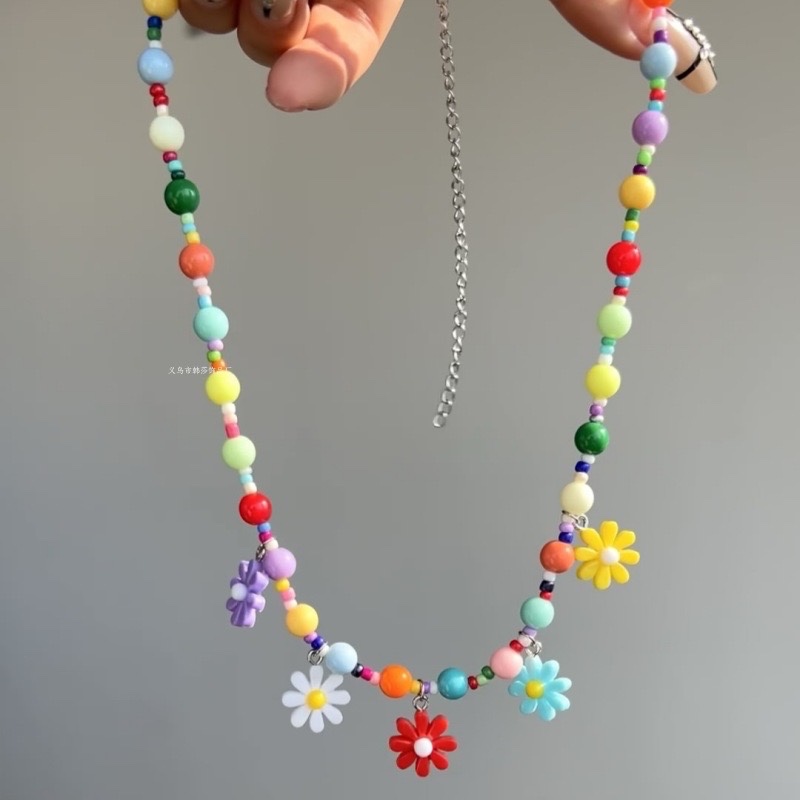 Vòng cổ hạt màu sắc hoa cúc 983