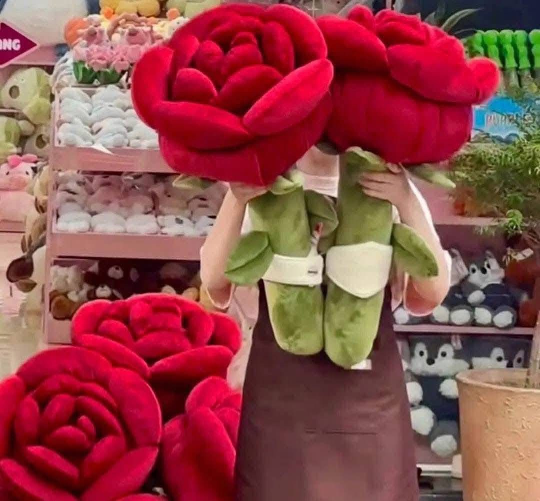 Gấu bông bông hoa hồng đỏ 997