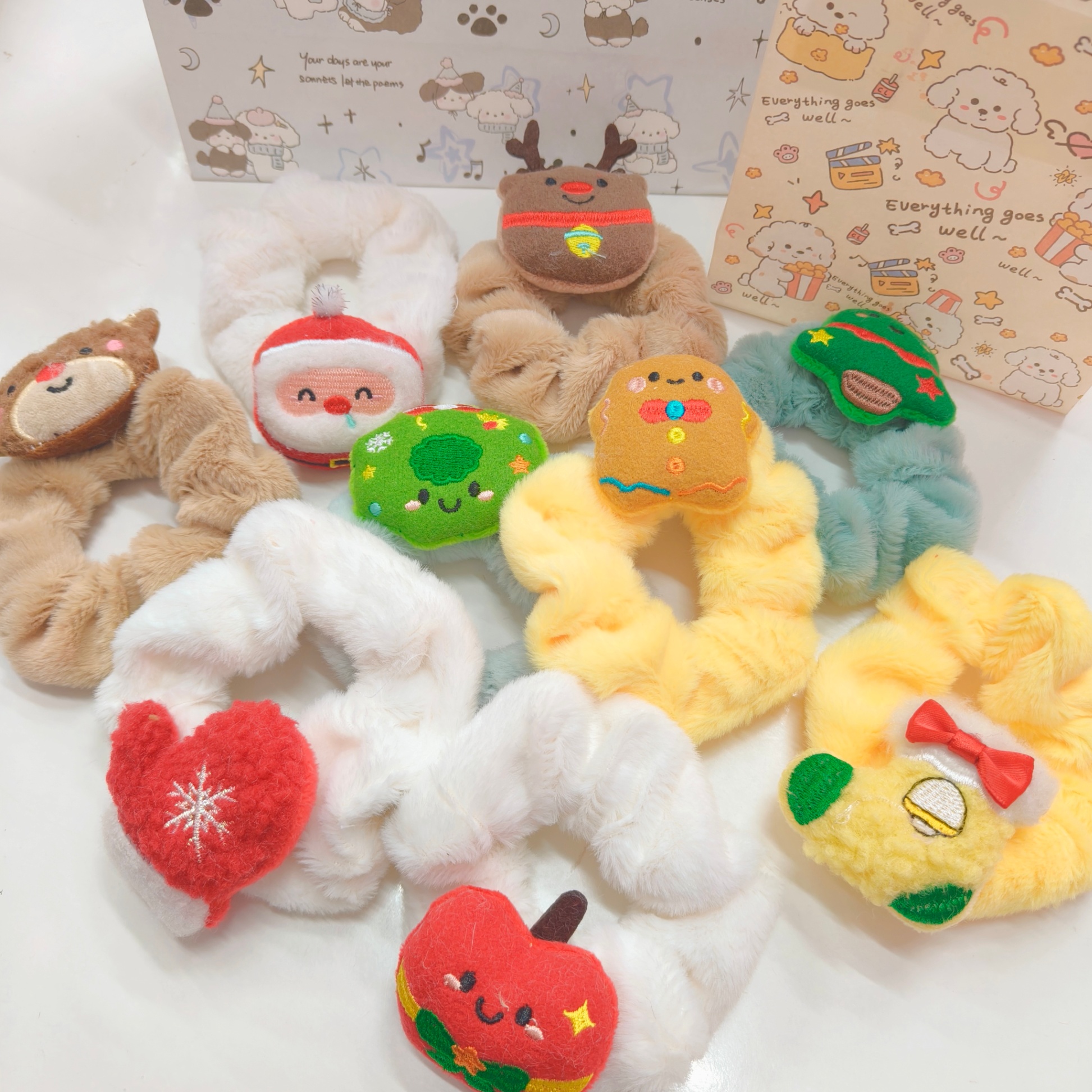 Cột scrunchies bông noel 4666