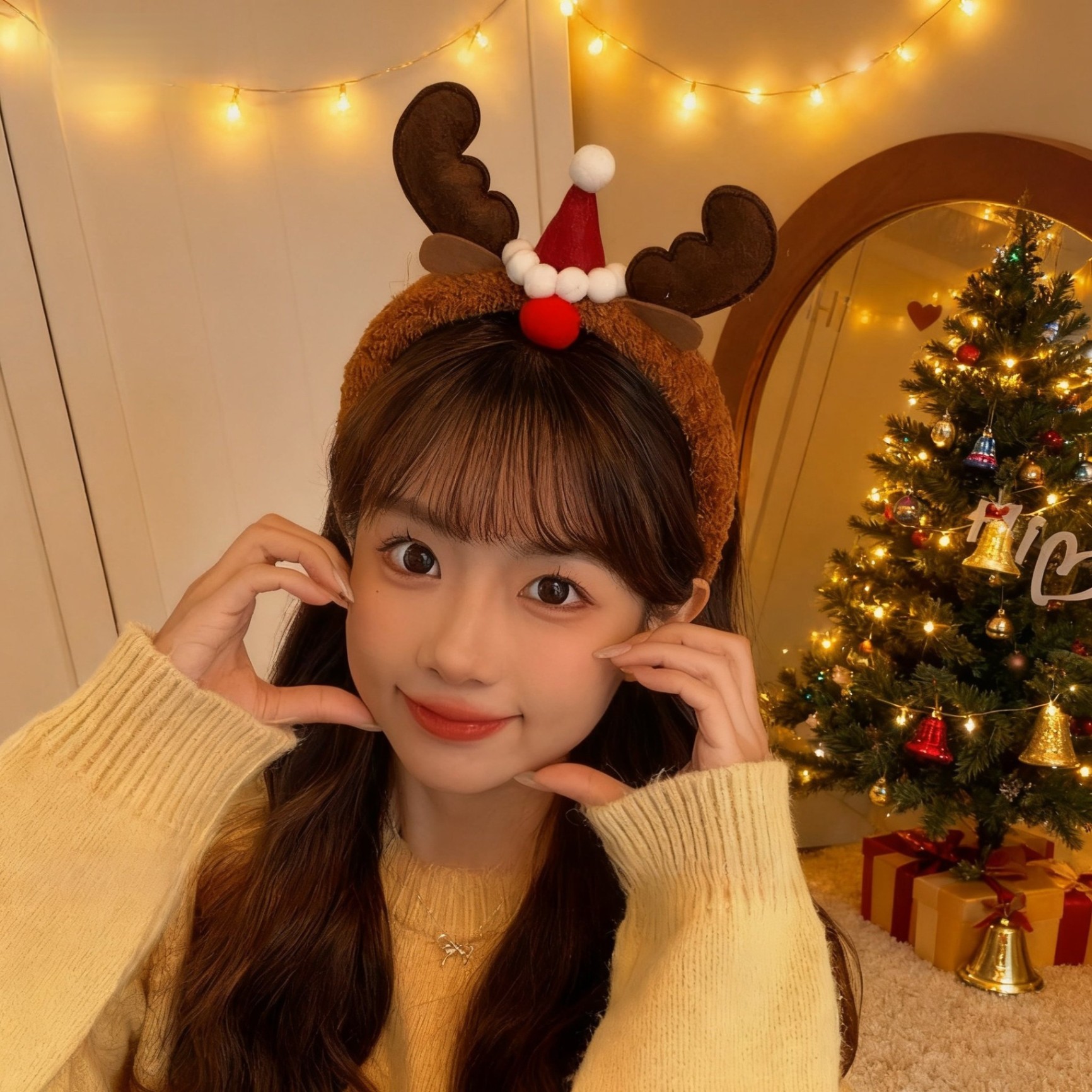 Cài noel tuần lộc nâu 1329