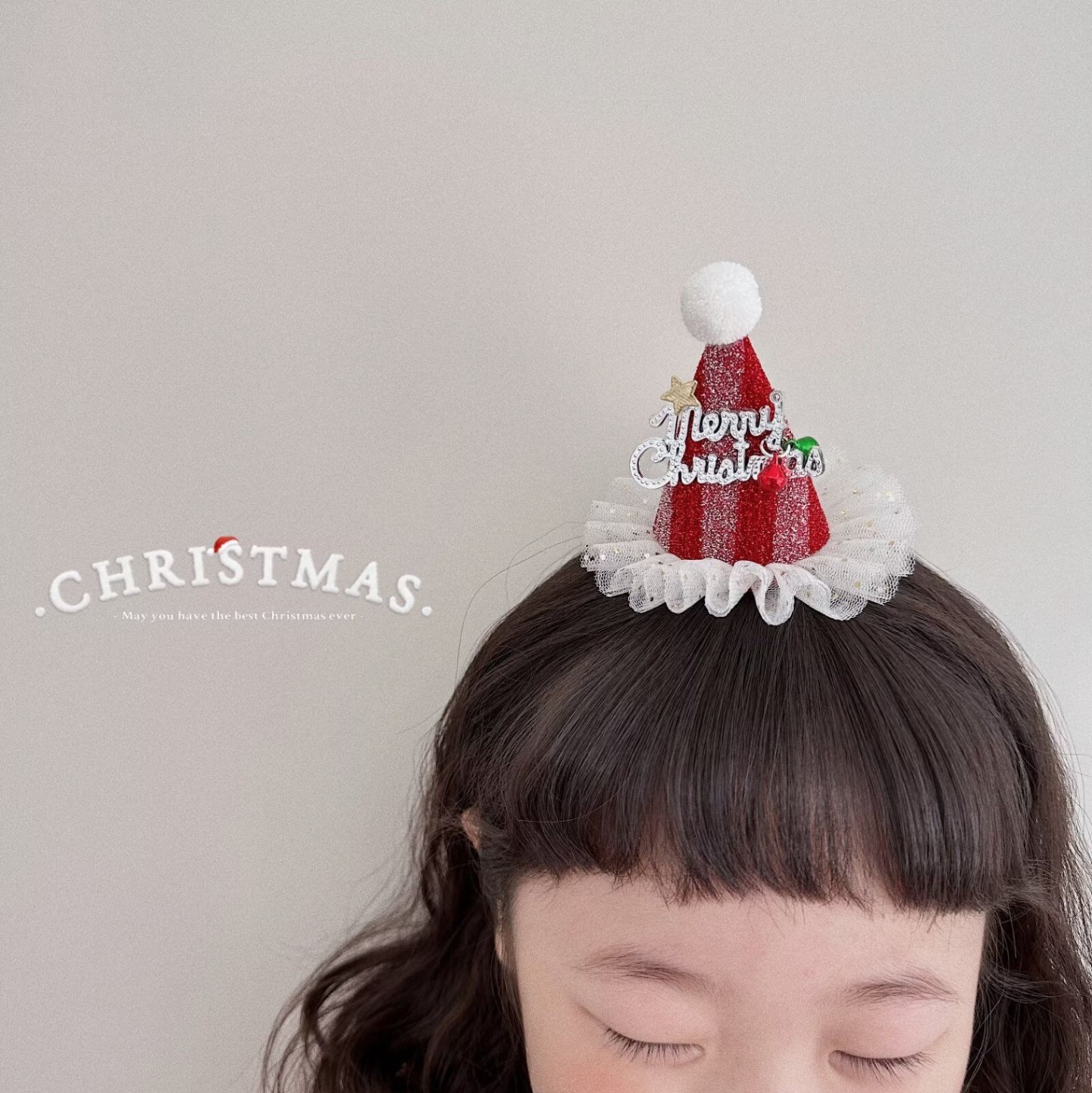 Kẹp noel mũ chóp kim tuyến 1339