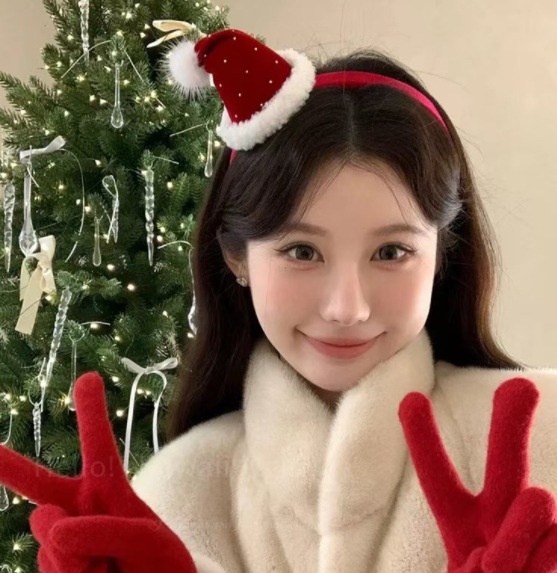 Cài mũ noel nhung đỏ đô 1330