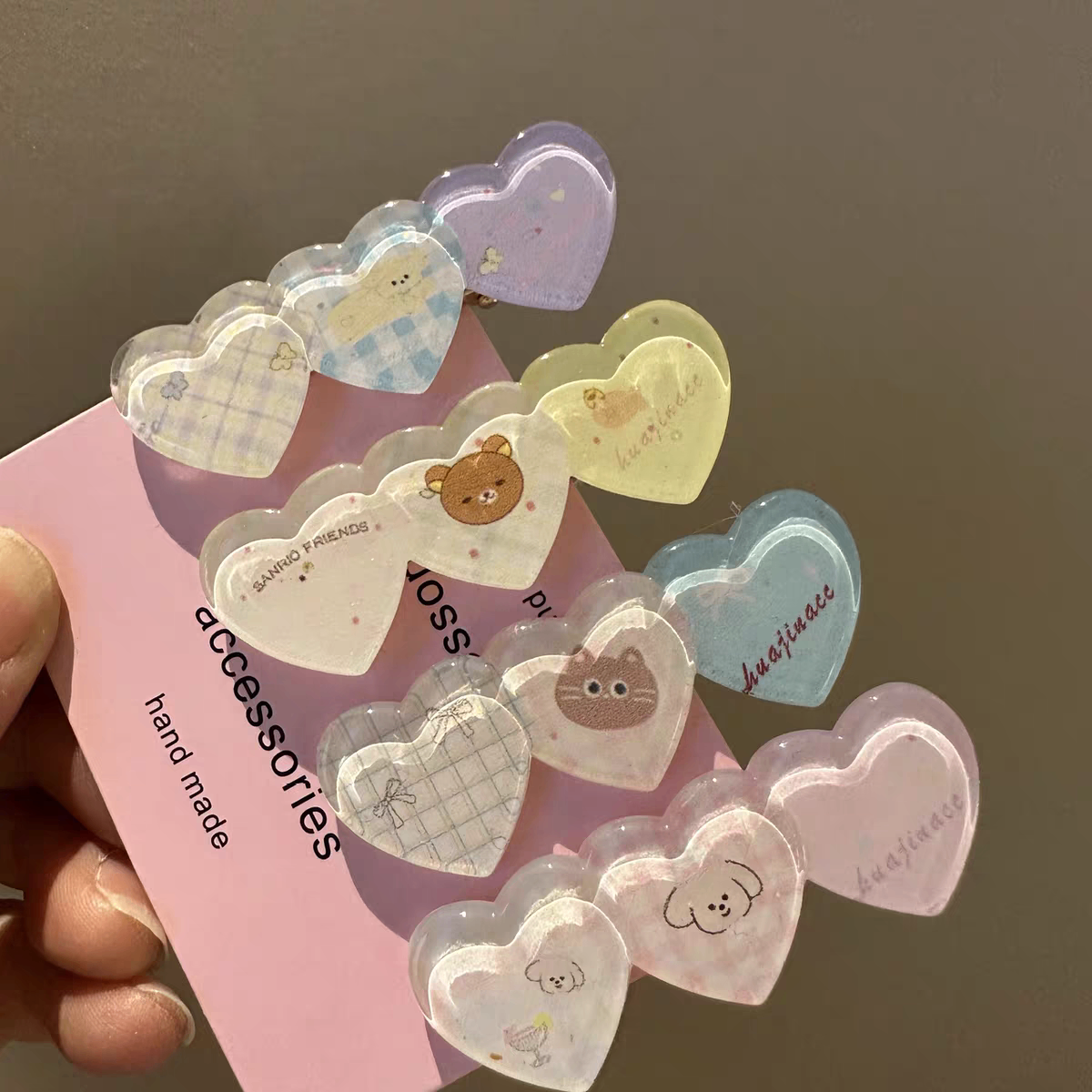 Set 2 kẹp mỏ vịt 3 trái tim 1671