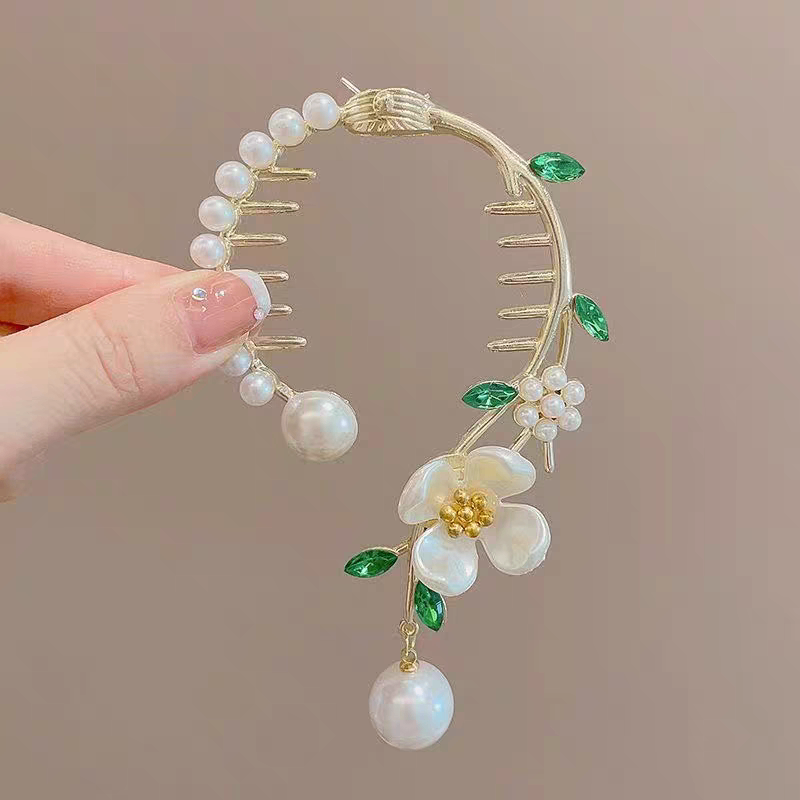 Gắp sắt búi tóc hoa ngọc trai 4674
