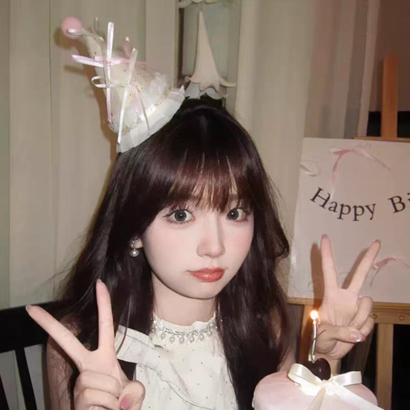 Kẹp mũ chóp nơ hạt be 280
