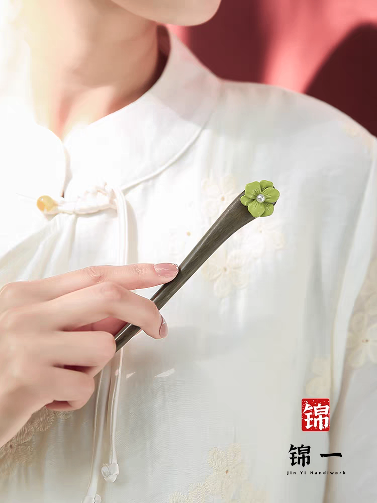 Trâm tóc gỗ hoa xanh 4698