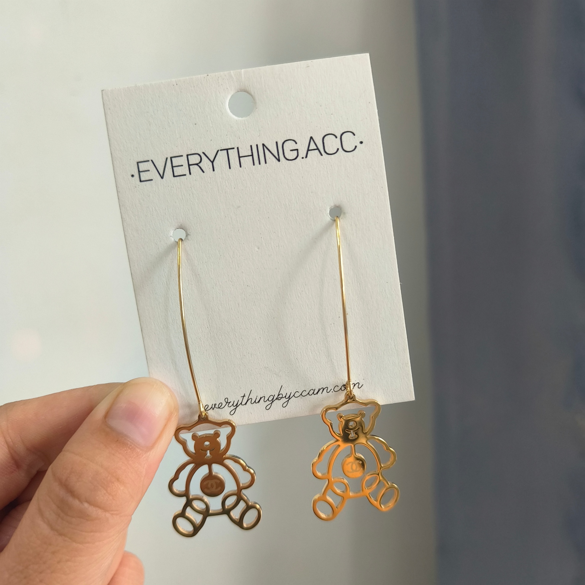 Bông tai móc gấu dài 1383