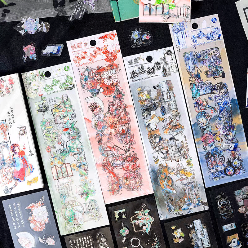 Set 3 tấm sticker cổ phong 779