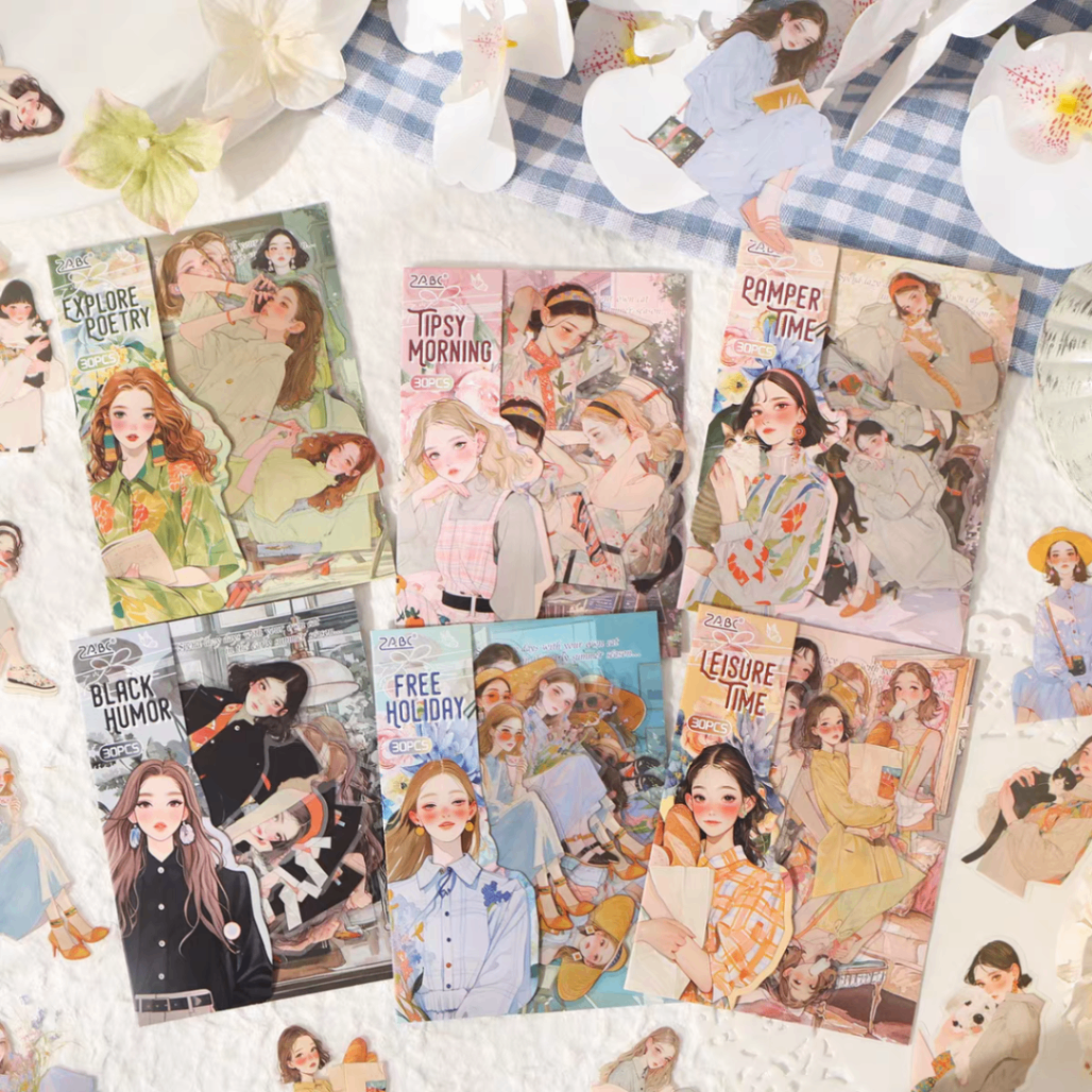 Set sticker thiếu nữ 775