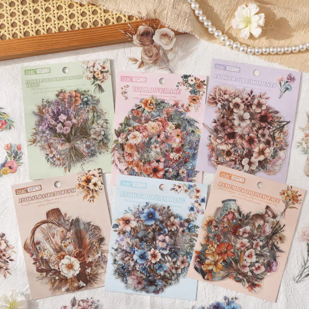 Set 15 sticker pet hoa 776