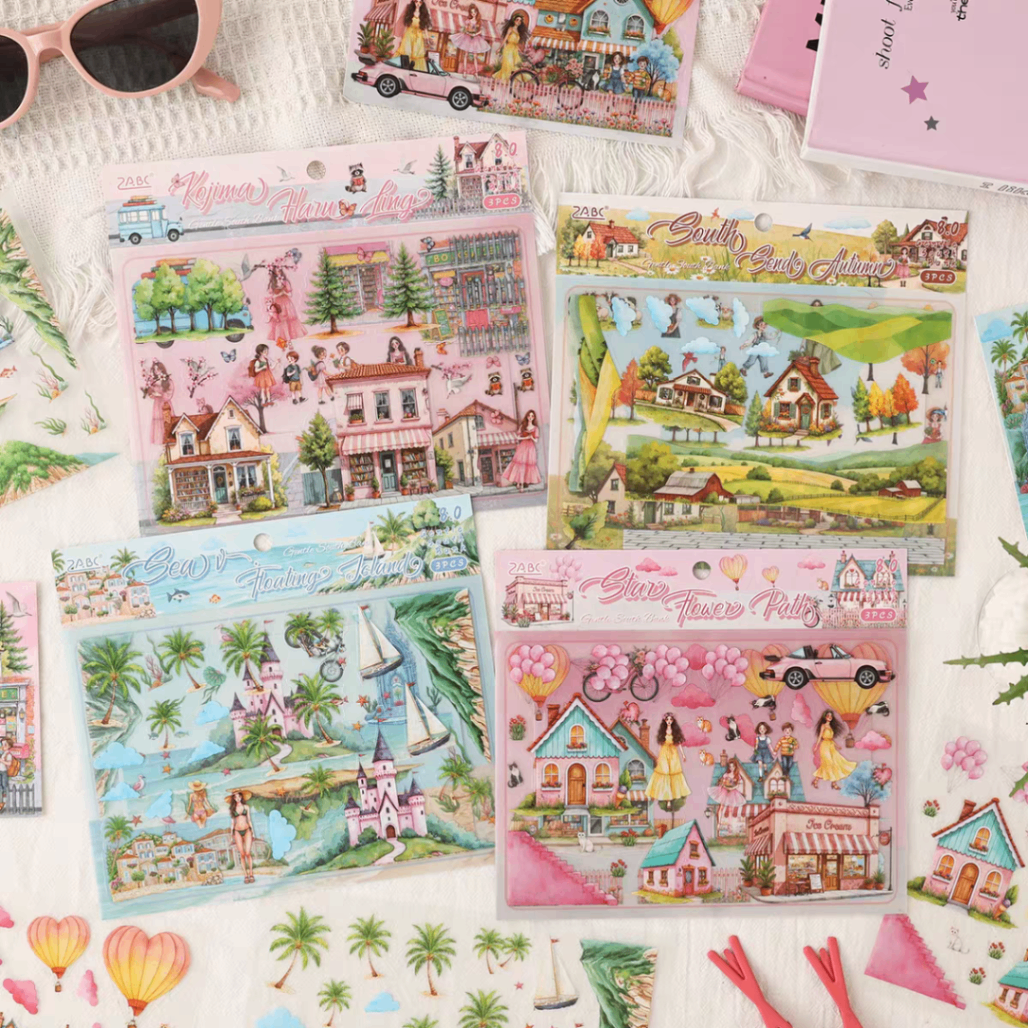 Set 2 sticker decor trang trí phong cảnh 770