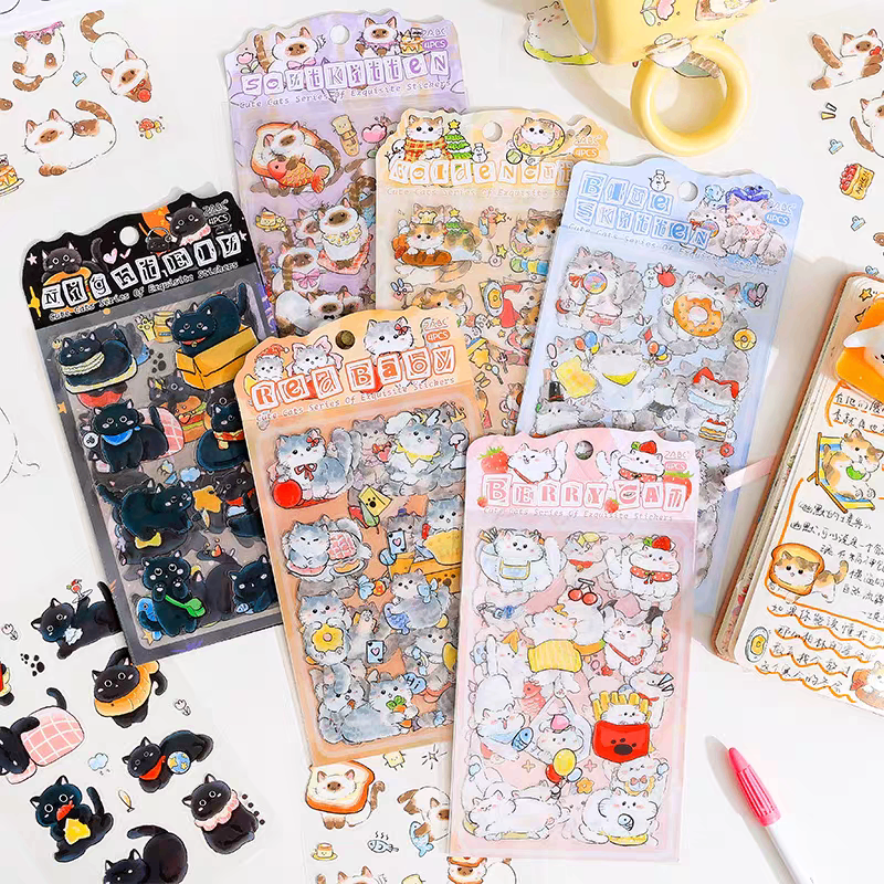 Set 4 tấm sticker mèo 781