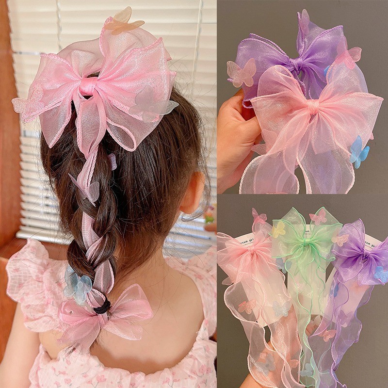 Kẹp nơ voan organza bướm 412