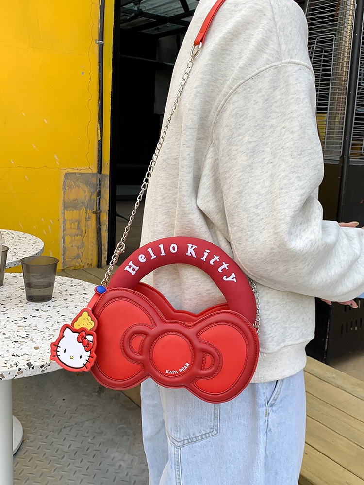 Túi xách hello kitty nơ quai bông 206
