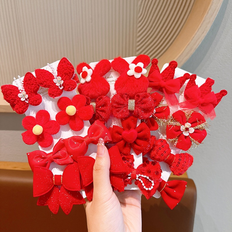 Set 8 kẹp màu đỏ 8394