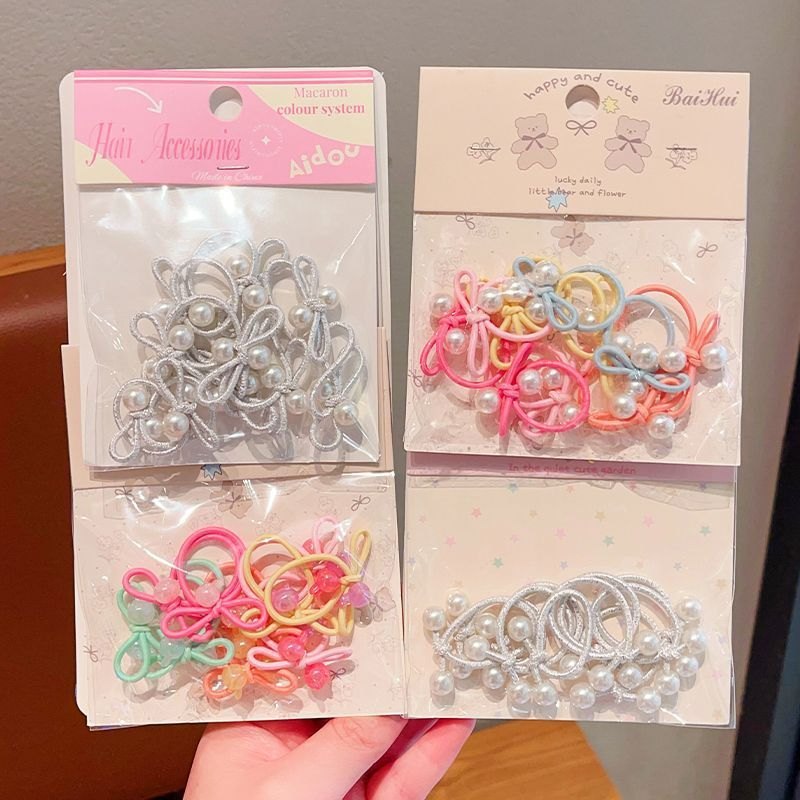 Set 10 cột thun charm tròn bé 1861