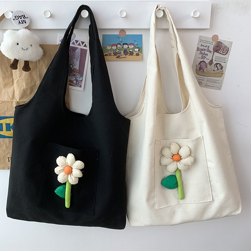 Túi tote bầu bông hoa phồng 995