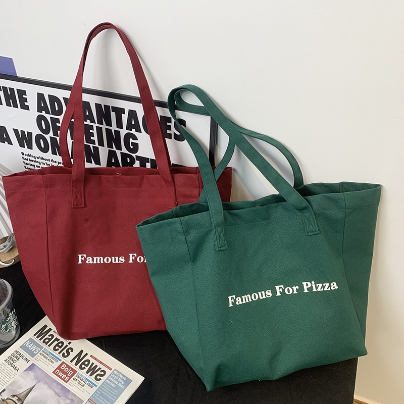 Túi tote lớn chữ pizza 994