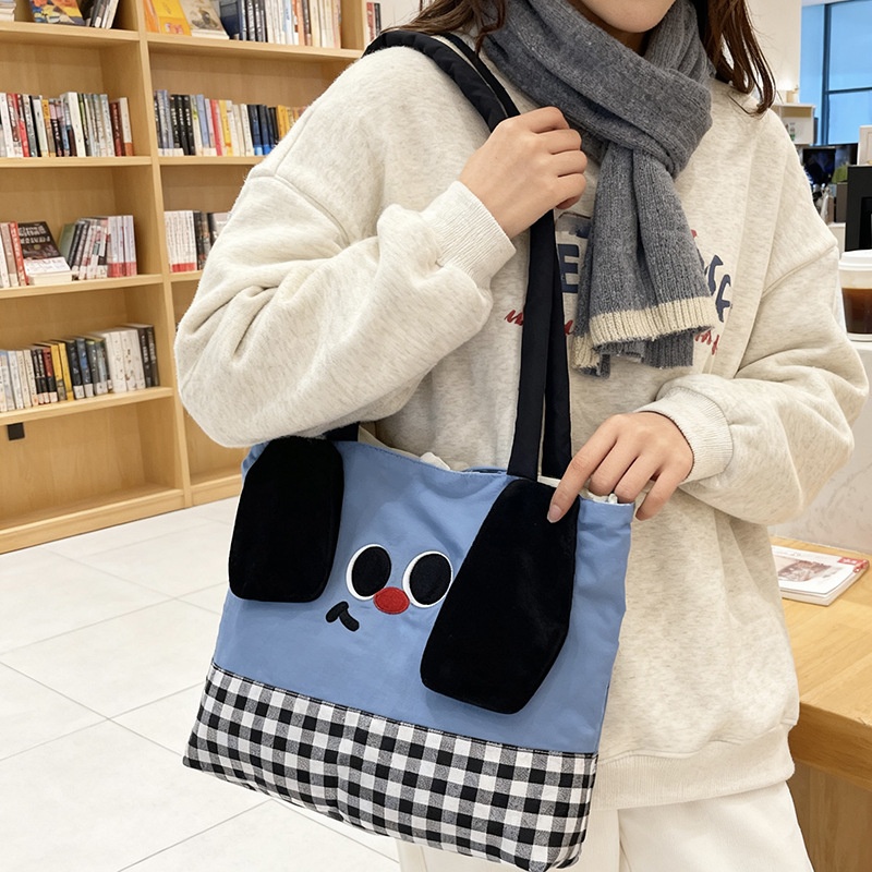 Túi tote mặt cún xanh 1000