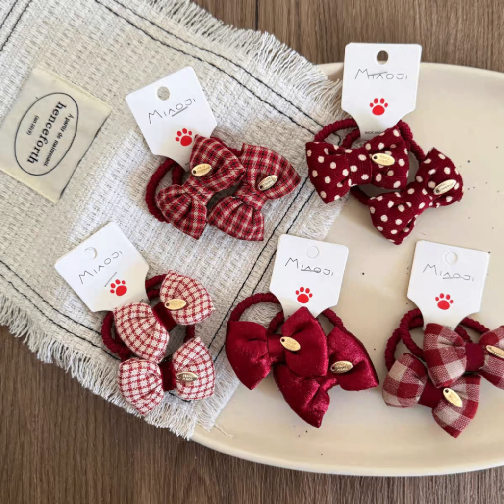 Set 2 cột nơ đỏ cho bé 1748