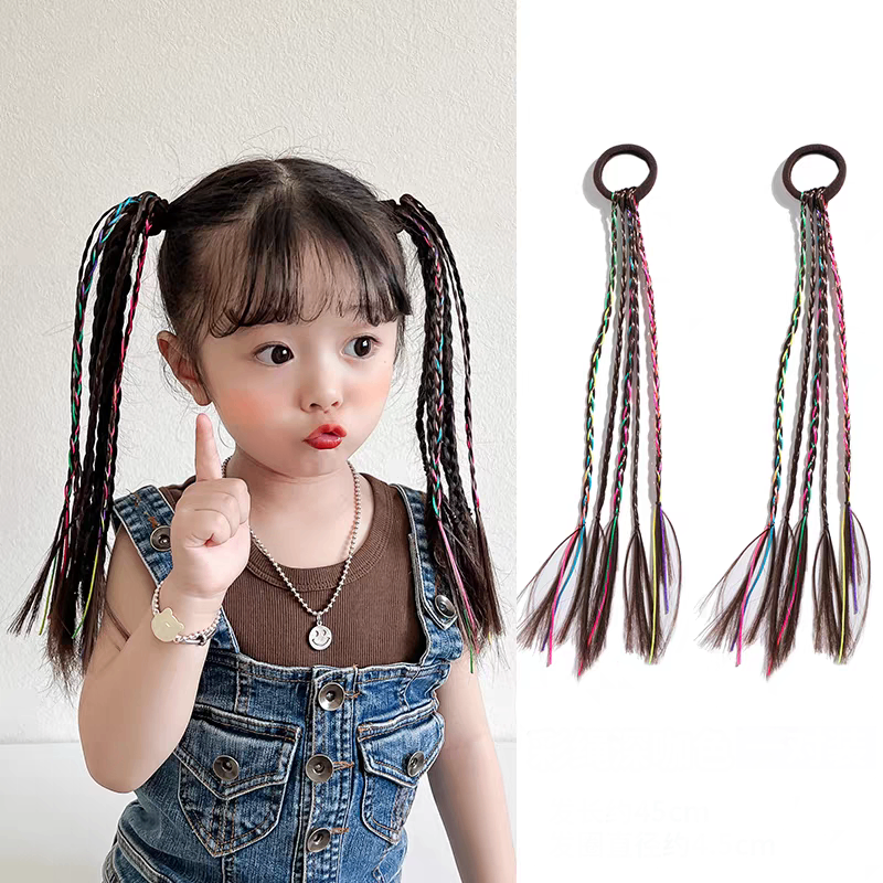 Set 2 cột tóc giả thắt dây nhỏ 1887
