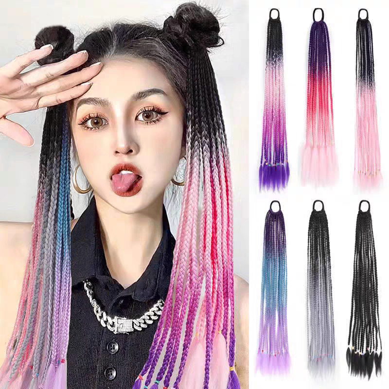 Set 2 cột tóc giả tết rết nhỏ dày 1888