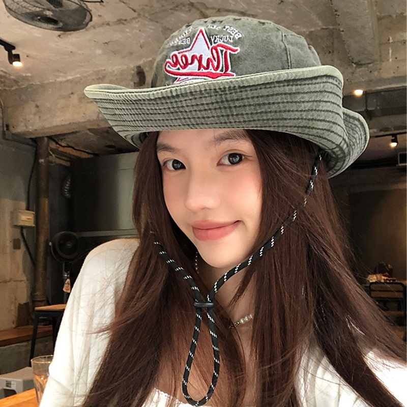 Mũ bucket cao bồi jean xám 1028