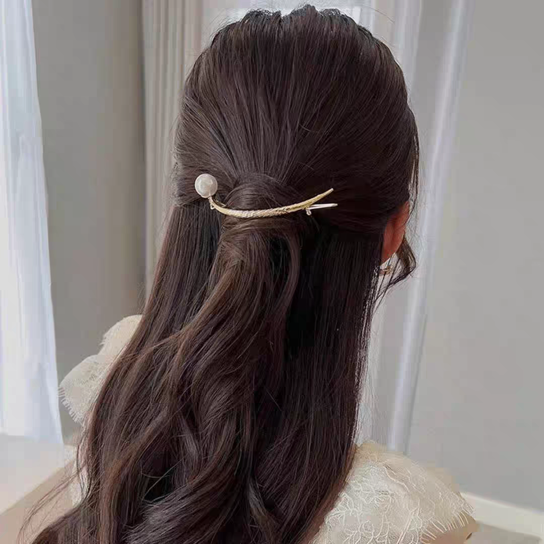 Kẹp nút bấm trăng khuyết ngọc 4807