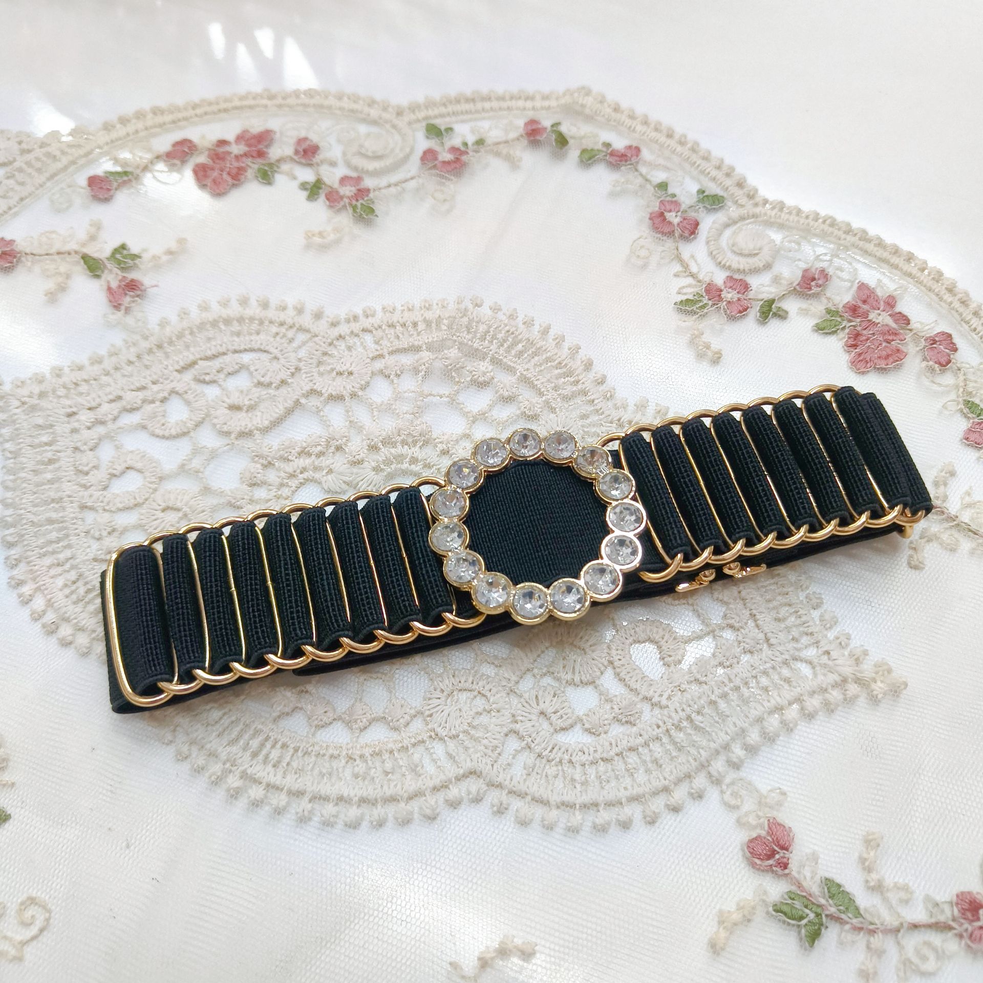 Belt váy xếp li đá tròn 114