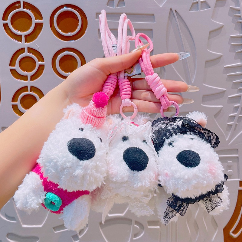 Móc khoá bông cún xù 019