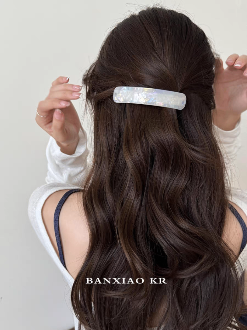 Kẹp bấm sau oval cong xà cừ 4838