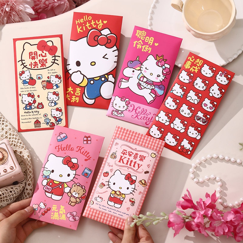 Set 6 bao lì xì hello kitty 1910