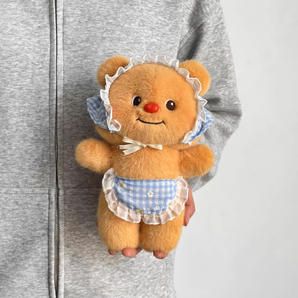 Gấu bông 24cm gấu bơ yếm xanh 1021