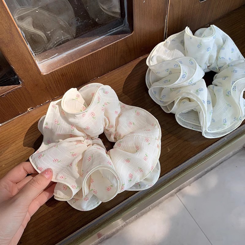Cột scrunchies 4 lớp hoa voan chiffon 4895
