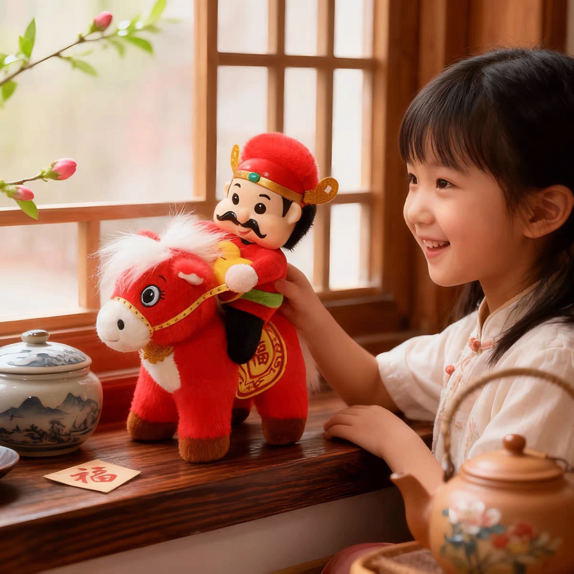 Gấu bông thần tài cưỡi ngựa 1032