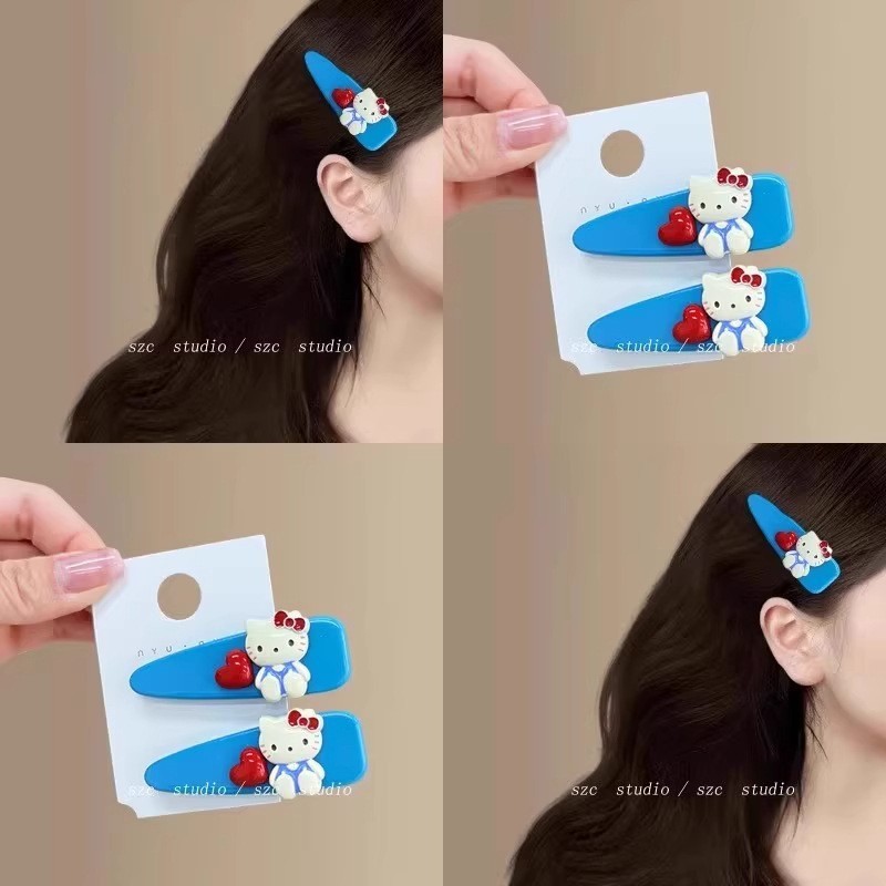 Kẹp mỏ vịt xanh gn hello kitty 4953