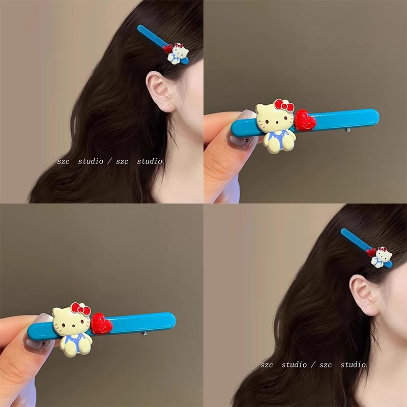 Kẹp mỏ vịt xanh hello kitty dài 4952