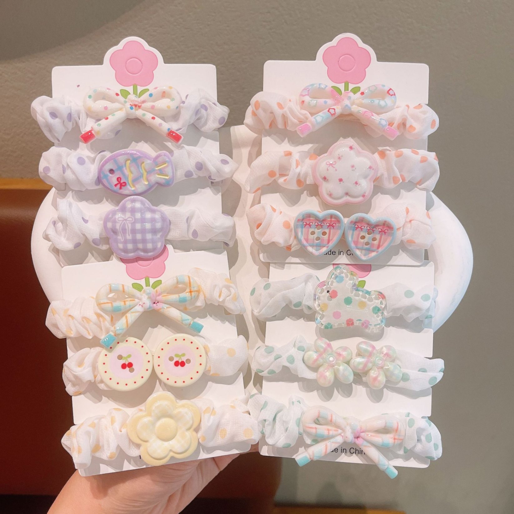 Set 2 cột scrunchies nhỏ charm 4956